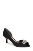 Women's Nina Madolyn Embellished Open Toe Pump M - Black