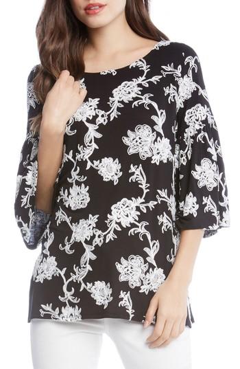 Women's Karen Kane Embroidered Knit Top - Black