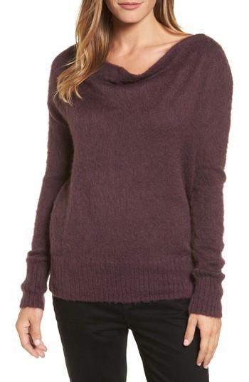 Women's Caslon Long Sleeve Brushed Sweater, Size - Purple