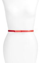 Women's Kate Spade New York Bow Skinny Patent Leather Belt - Picnic Red