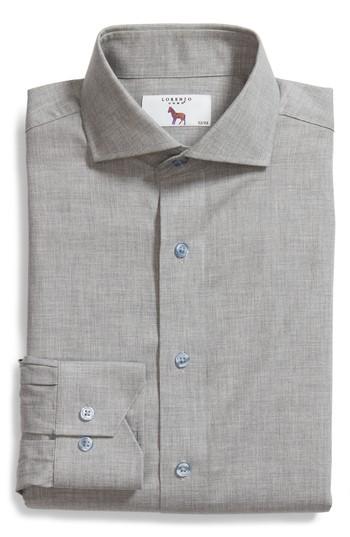 Men's Lorenzo Uomo Trim Fit Solid Dress Shirt - 34 - Grey