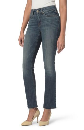 Women's Nydj Marilyn Raw Hem Stretch Ankle Straight Leg Jeans - Blue
