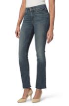 Women's Nydj Marilyn Raw Hem Stretch Ankle Straight Leg Jeans - Blue