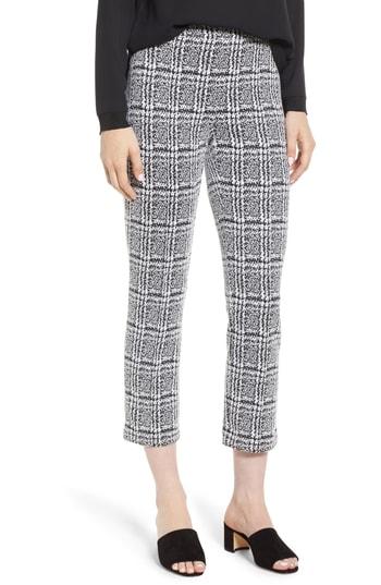 Women's Michael Michael Kors Plaid Cigarette Pants - Black