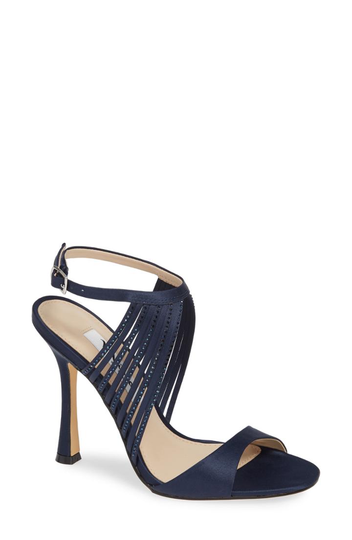 Women's Nina Damaris Crystal Embellished Sandal .5 M - Blue