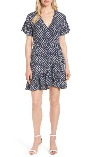 Women's Michael Michael Kors Flutter Sleeve Wrap Dress - Blue