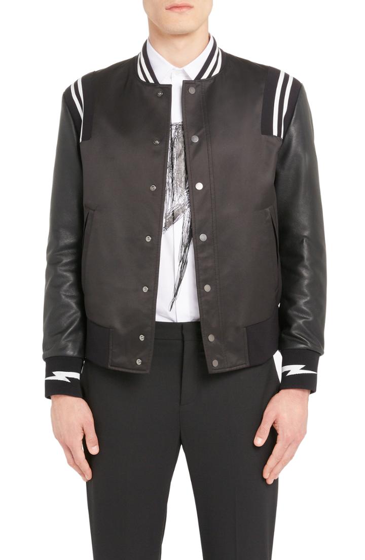 Men's Neil Barrett Bomber Jacket - Black