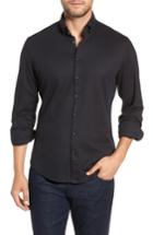 Men's Stone Rose Trim Fit Knit Sport Shirt - Black