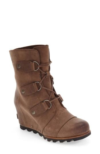 Women's Sorel 'joan Of Arctic' Waterproof Wedge Boot .5 M - Brown