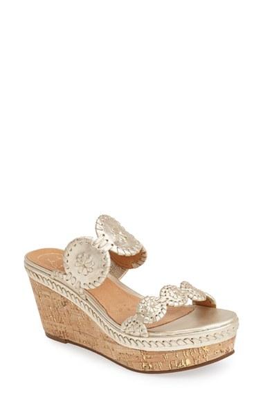 Women's Jack Rogers 'leigh' Wedge Sandal M - Metallic