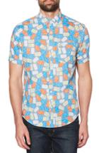 Men's Original Penguin Domino Print Woven Shirt - Blue