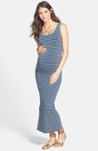 Women's Tees By Tina Micro Stripe Maternity Dress, Size - Blue