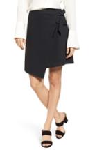Women's Halogen Asymmetrical Grommet Tie Skirt - Black