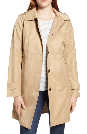 Women's Michael Michael Kors Missy Short Single-breasted Skirted Raincoat