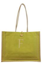 Cathy's Concepts 'newport' Monogrammed Jute Tote - Green