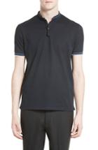 Men's Lanvin Stripe Stand Collar Polo