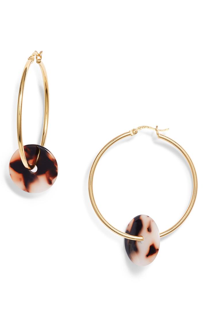 Women's Argento Vivo Femme Tortoise Drop Hoop Earrings