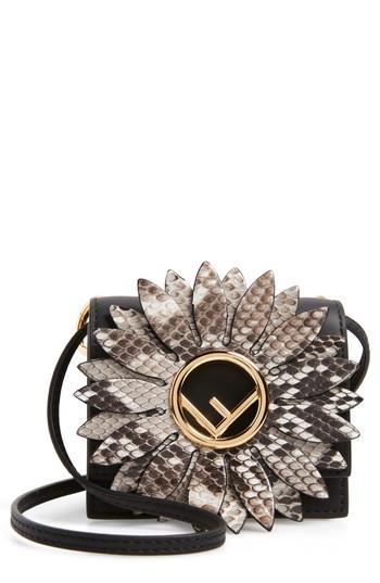 Fendi Mini Kan I Crossbody Bag With Genuine Python Trim -