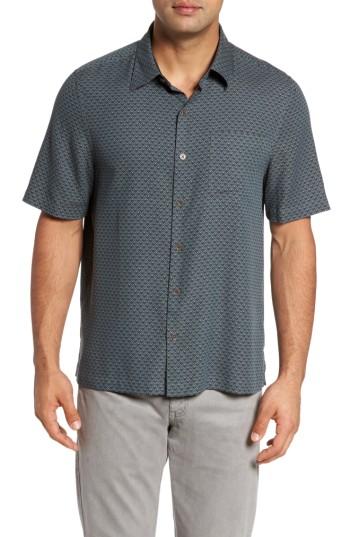 Men's Nat Nast Ajax Classic Fit Silk Blend Camp Shirt - Black