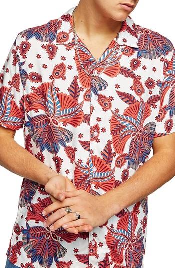 Men's Topman Multi Print Shirt - White