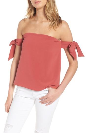 Women's Cooper & Ella Lova Bow Off The Shoulder Top, Size - Red