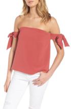 Women's Cooper & Ella Lova Bow Off The Shoulder Top, Size - Red