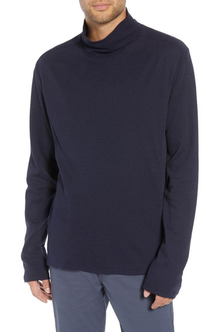 Men's Vince Regular Fit Waffle Knit Turtleneck Top, Size - Blue