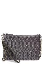 Chelsea28 Lily Quilted Velvet Clutch - Grey
