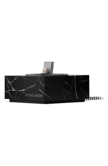 Native Union Dock+ Marble Charging Station With Lightning Cable, Size - Black