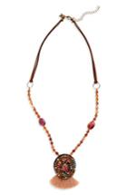 Women's Panacea Fringe Stone Circle Pendant Necklace