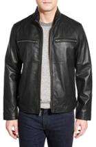 Men's Cole Haan Lambskin Leather Moto Jacket - Black