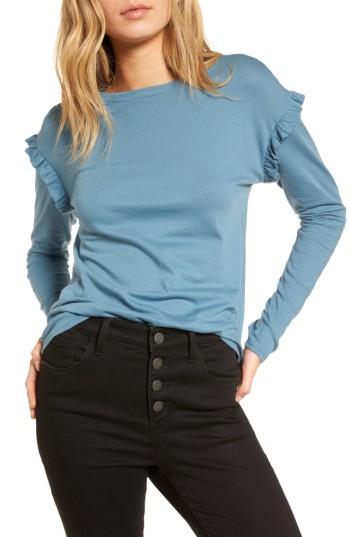 Women's Treasure & Bond Ruffle Sleeve Tee - Blue