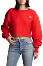 Women's Champion Crop Reverse Weave Sweatshirt - Red