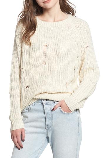 Women's Bishop + Young Simone Distressed Shaker Sweater - Ivory