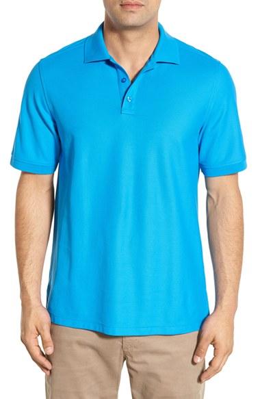 Men's Nordstrom Men's Shop 'classic' Regular Fit Pique Polo, Size - Blue