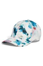 Women's Collection Xiix Tropical Floral Satin Baseball Cap - White