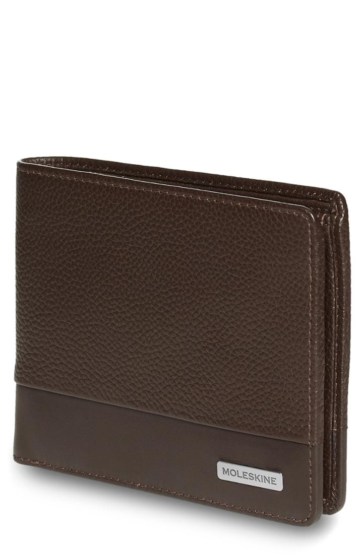 Men's Moleskine Match Leather Wallet - Brown
