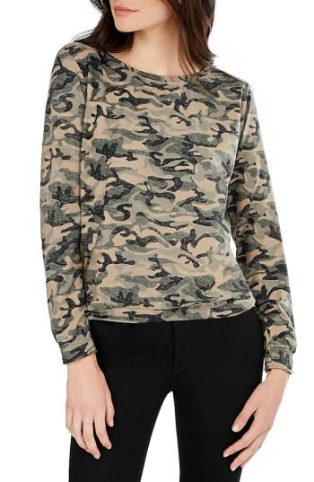 Women's Michael Stars Camo Print Sweatshirt, Size - Beige
