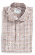 Men's Eton Slim Fit Plaid Dress Shirt - - Brown