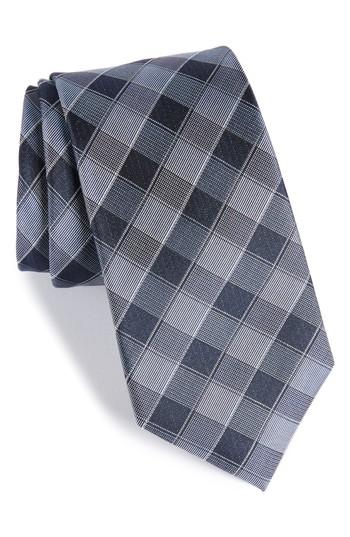 Men's Calibrate Cobbin Plaid Silk Tie, Size - Blue