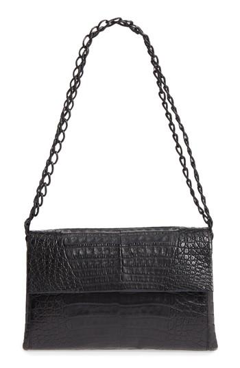 Nancy Gonzalez Genuine Crocodile Shoulder Bag - Black