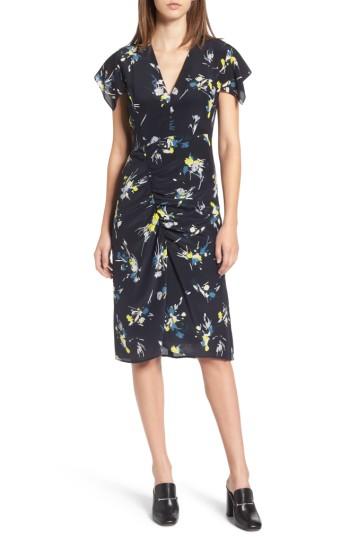 Women's Lewit Print Silk Dress - Blue