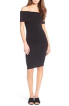 Women's Cupcakes And Cashmere Betsey Off The Shoulder Body-con Dress, Size - Black
