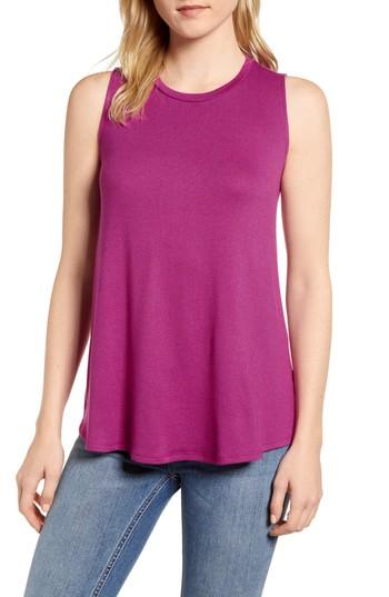 Women's Gibson X Living In Yellow Millie Cozy Fleece Muscle Tank, Size - Purple