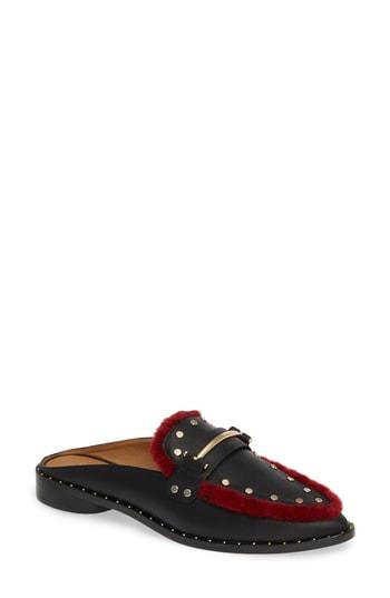 Women's Joie Taran Loafer Genuine Shearling Trim Mule Us / 36eu - Black