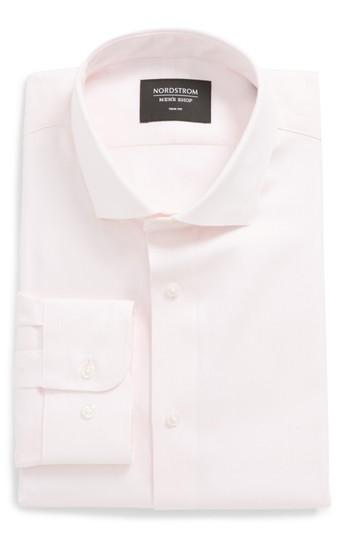 Men's Nordstrom Men's Shop Trim Fit Solid Dress Shirt 32/33 - Pink