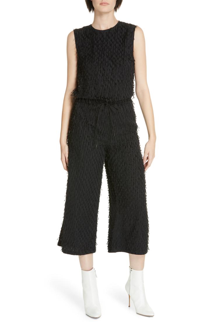 Women's Christian Wijnants Oani Fringe Detail Crop Jumpsuit Us / 34 Fr - Black