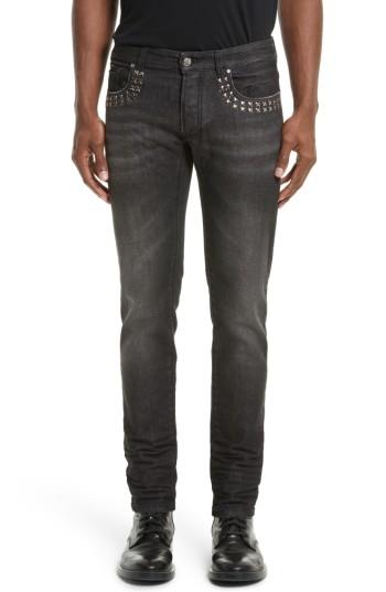Men's Versace Collection Studded Skinny Fit Jeans