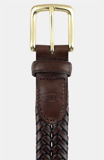 Men's Fossil 'maddox' Leather Braid Belt