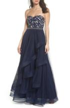 Women's Sequin Hearts Strapless Lace & Tulle Gown - Blue